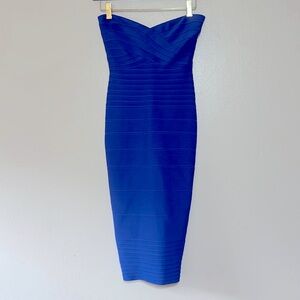 Herve Leger XS Royal Blue Bodycon Dress AS IS